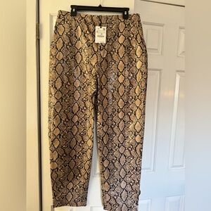 Zara Faux Leather Snakeskin Pants